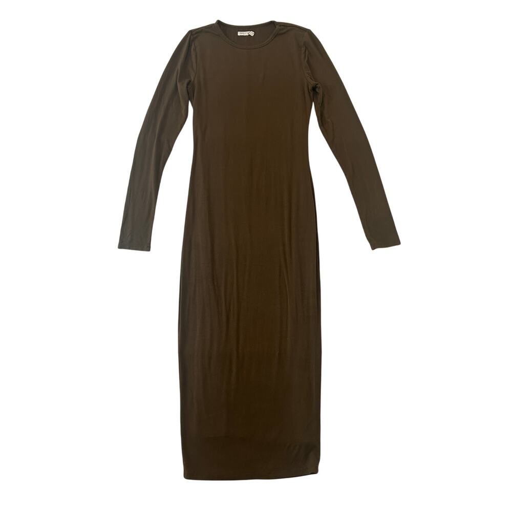 Good American womens's Long Sleeve Form Fitted Midi Dress Size 2